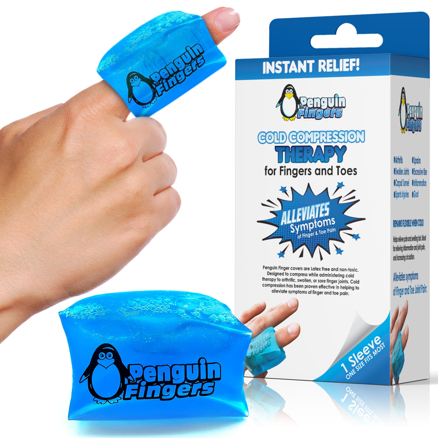 Penguin Fingers Cold Compression Gel Packs for Fingers and Toes