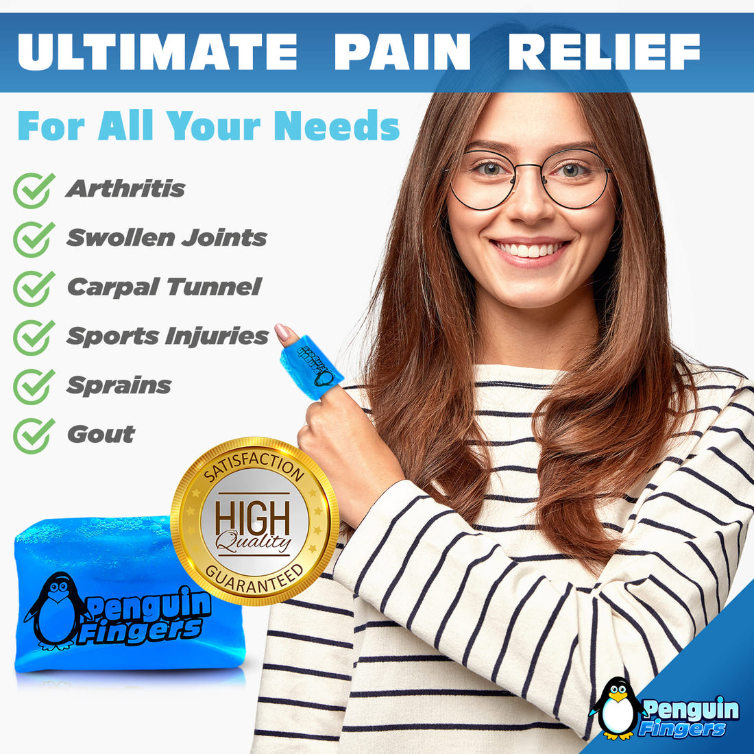 Penguin Fingers Cold Compression Gel Packs for Fingers and Toes