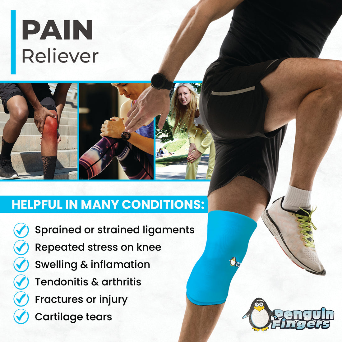 Penguin Fingers Knee Cold Compression Therapy Sleeve